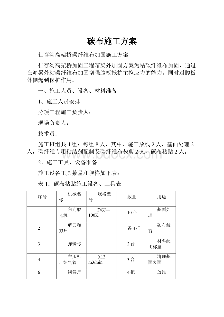 碳布施工方案.docx_第1页