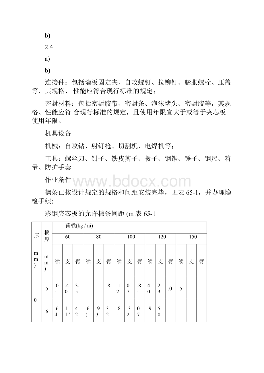 65彩钢夹芯板保温屋面通用施工工艺0.docx_第3页