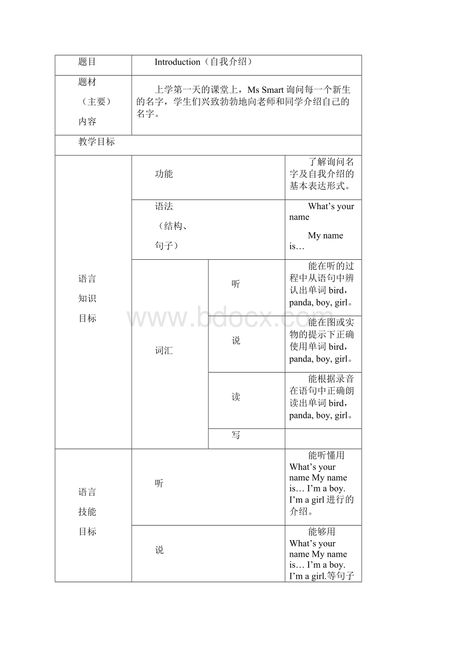 新标准英语一起第一册第一模块教学目标.docx_第3页