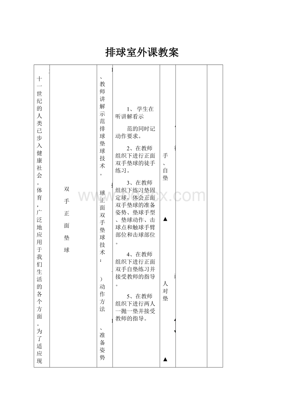 排球室外课教案.docx_第1页