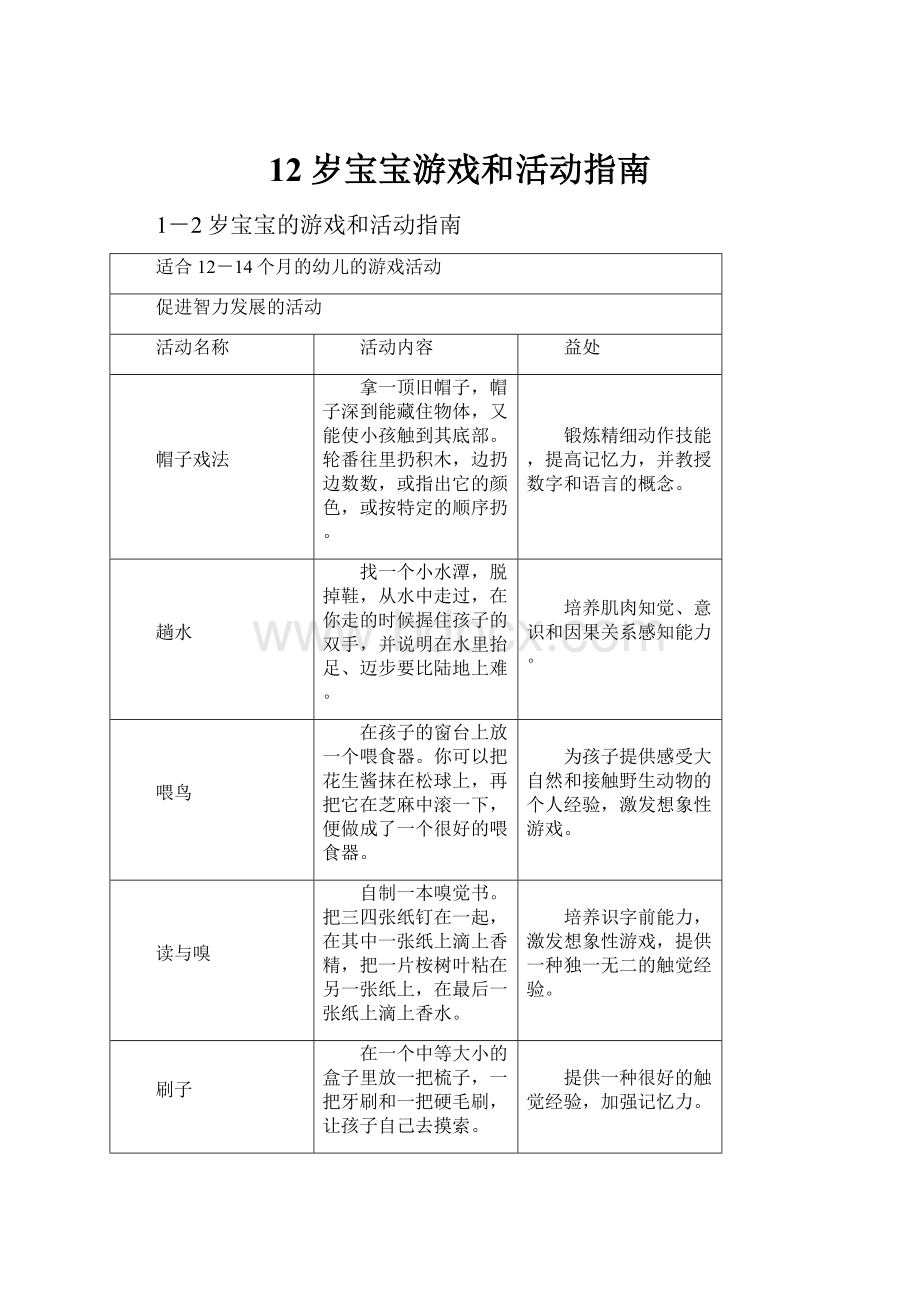 12岁宝宝游戏和活动指南.docx