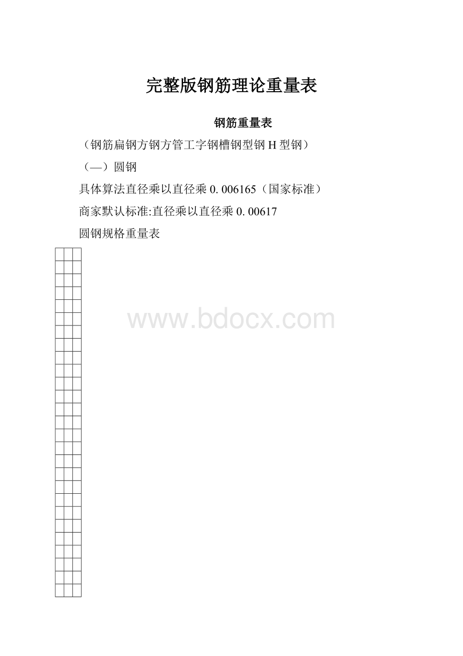 完整版钢筋理论重量表.docx