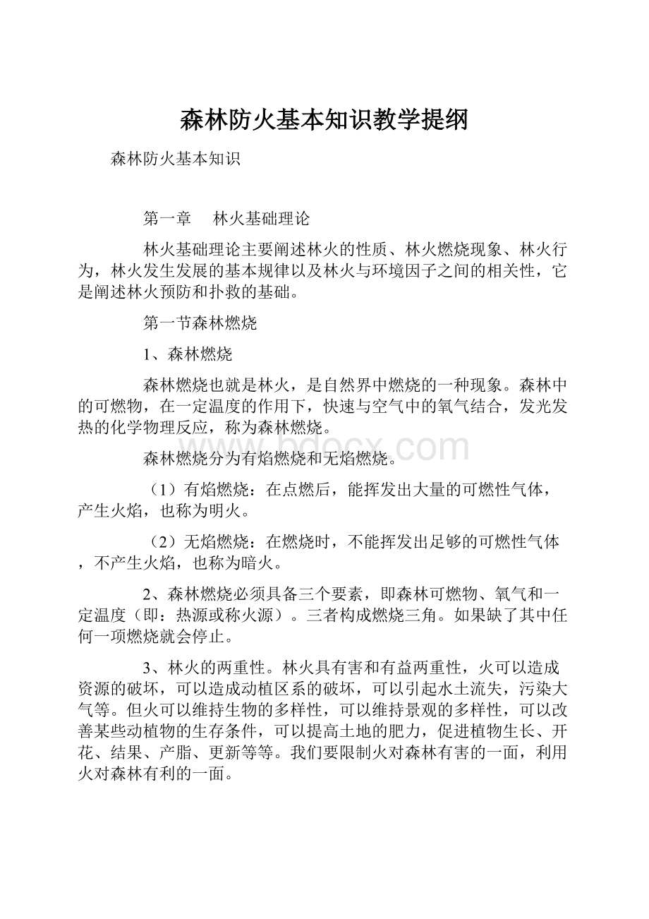 森林防火基本知识教学提纲.docx_第1页