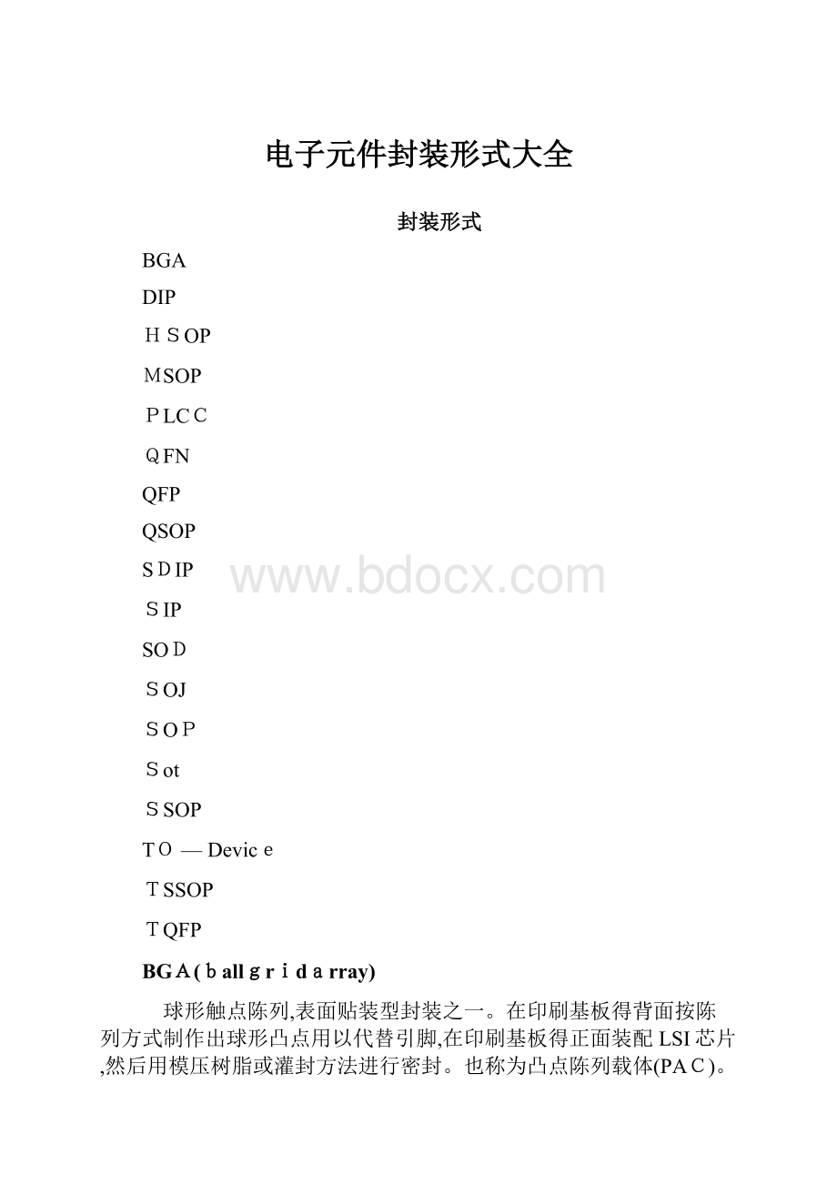 电子元件封装形式大全.docx_第1页