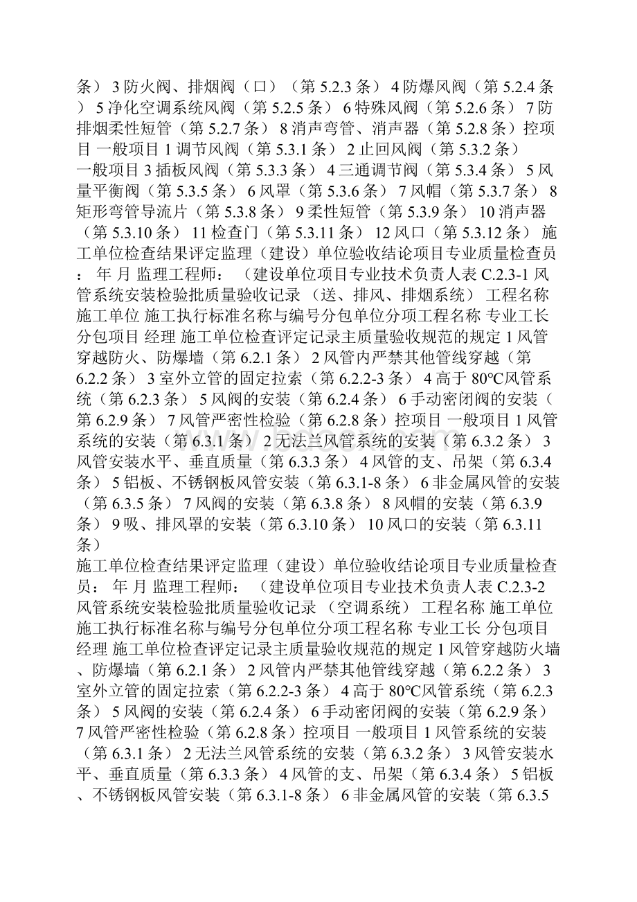 防排烟风管系统安装检查记录表.docx_第2页