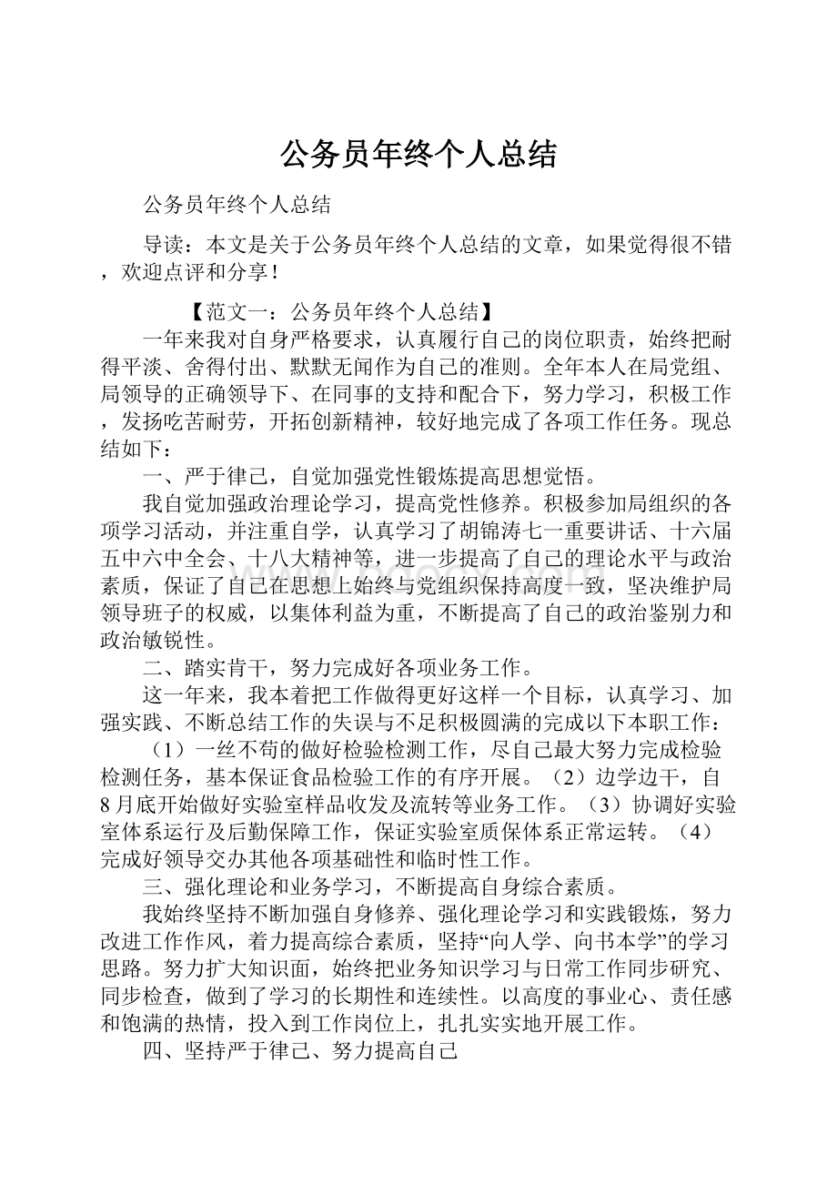 公务员年终个人总结.docx