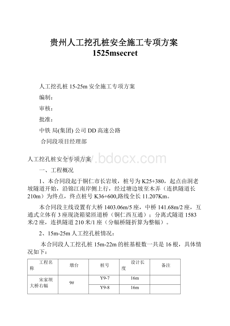 贵州人工挖孔桩安全施工专项方案1525msecret.docx