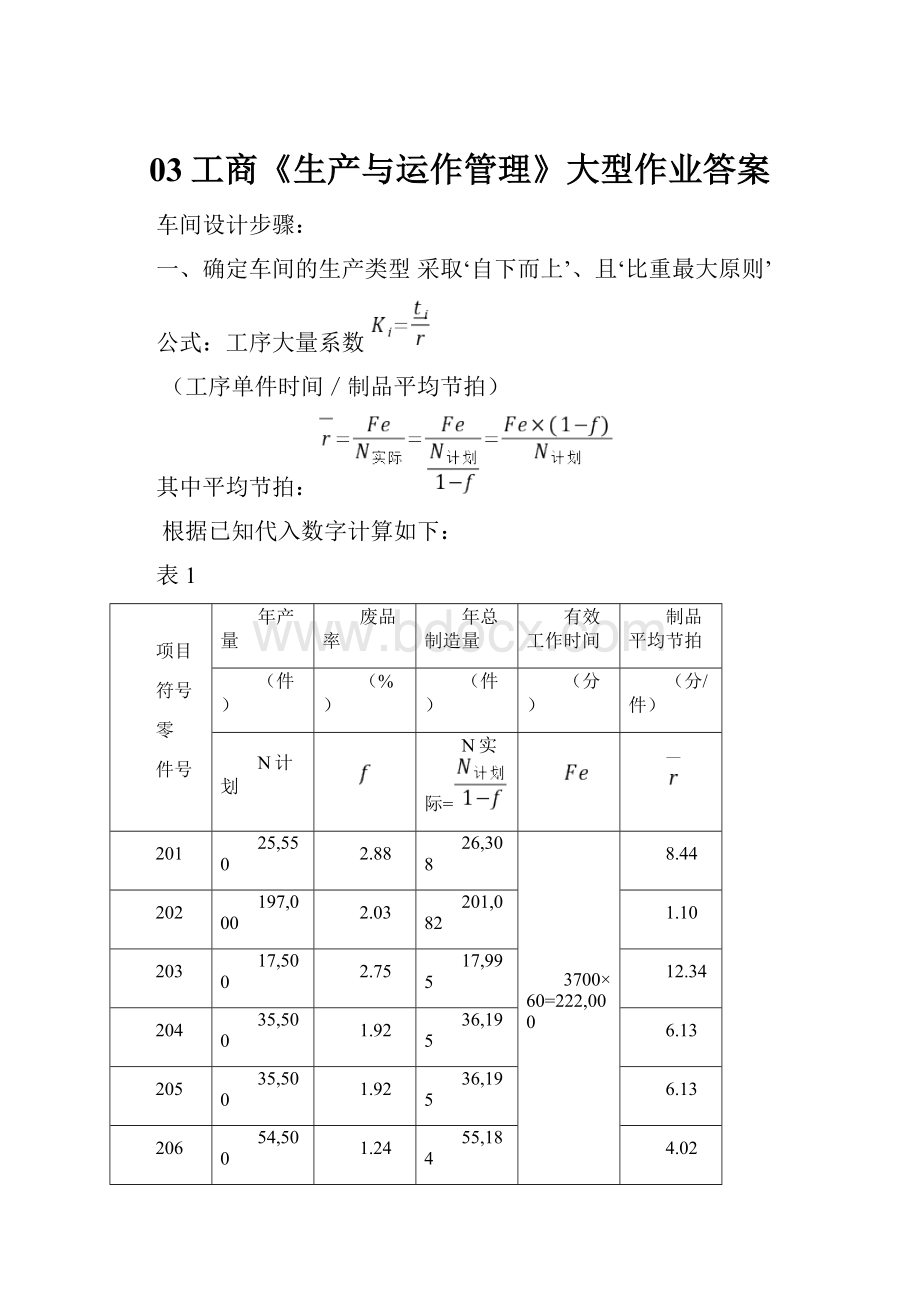 03工商《生产与运作管理》大型作业答案.docx