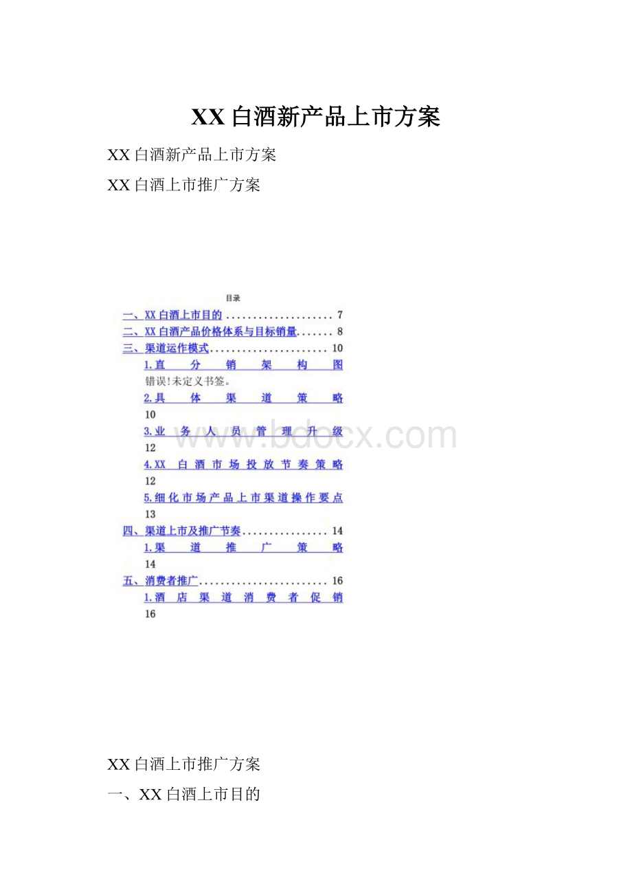 XX白酒新产品上市方案Word文档格式.docx