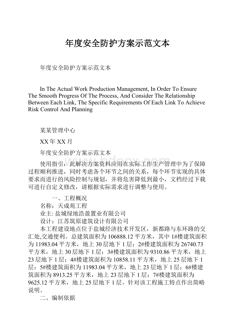 年度安全防护方案示范文本.docx