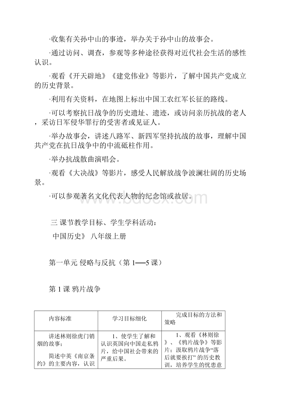 八年级中国近代史历史教学目标及学科活动.docx_第2页