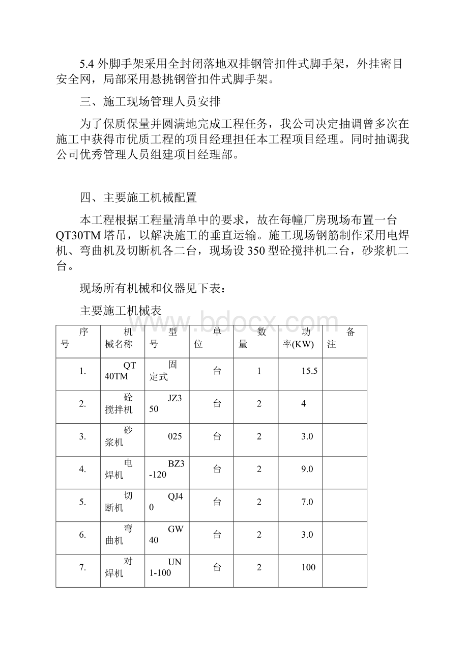 施工组织设计厂房框架.docx_第3页