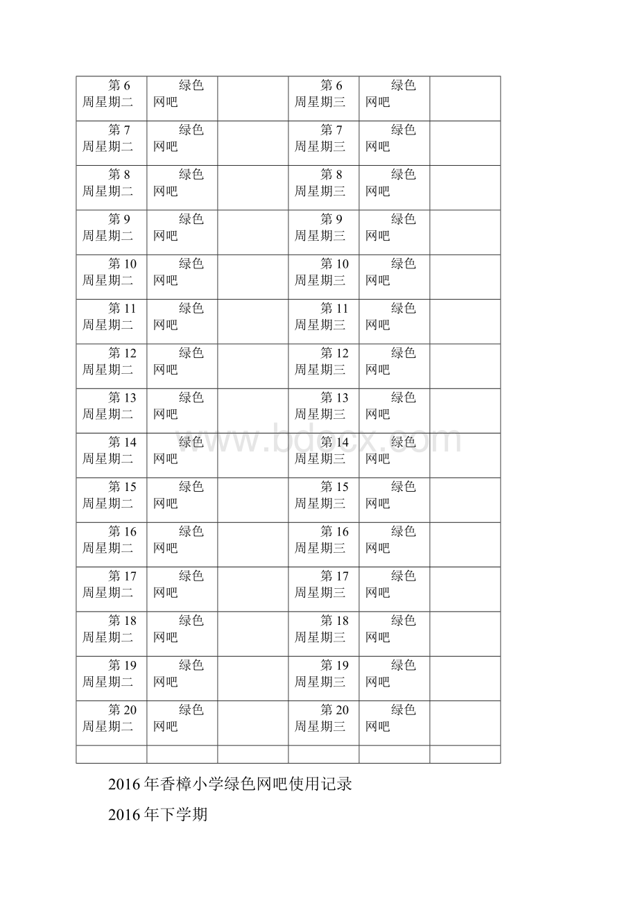 香樟小学绿色网吧使用记录.docx_第3页