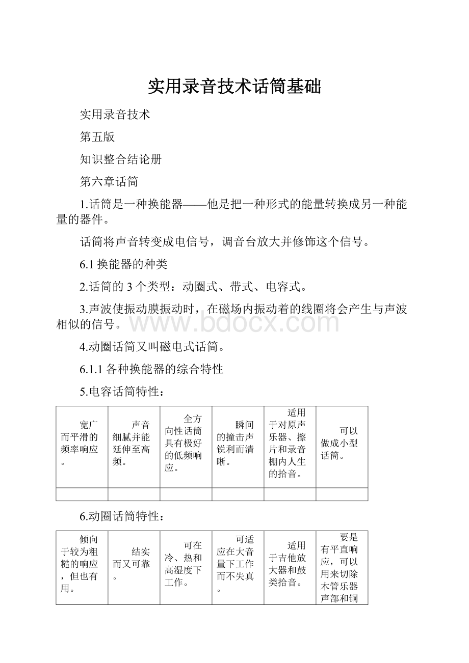 实用录音技术话筒基础.docx_第1页