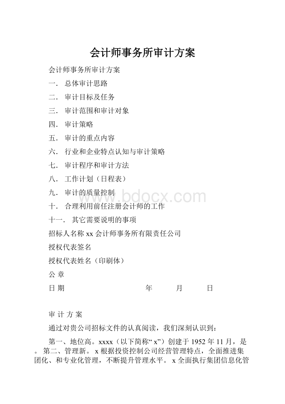 会计师事务所审计方案.docx