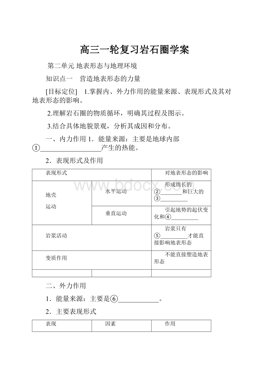 高三一轮复习岩石圈学案Word文档下载推荐.docx_第1页