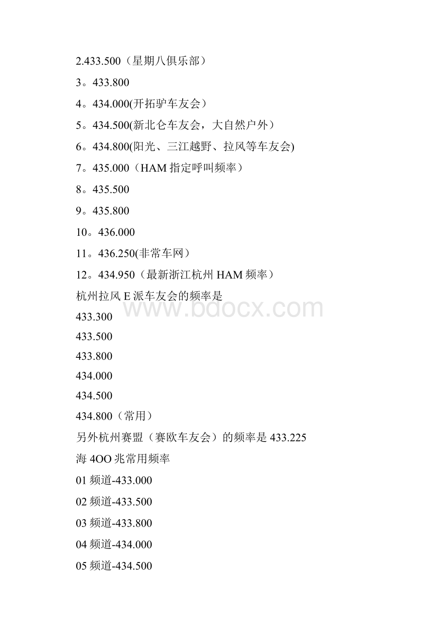 各地电台信道频率列表文档格式.docx_第2页