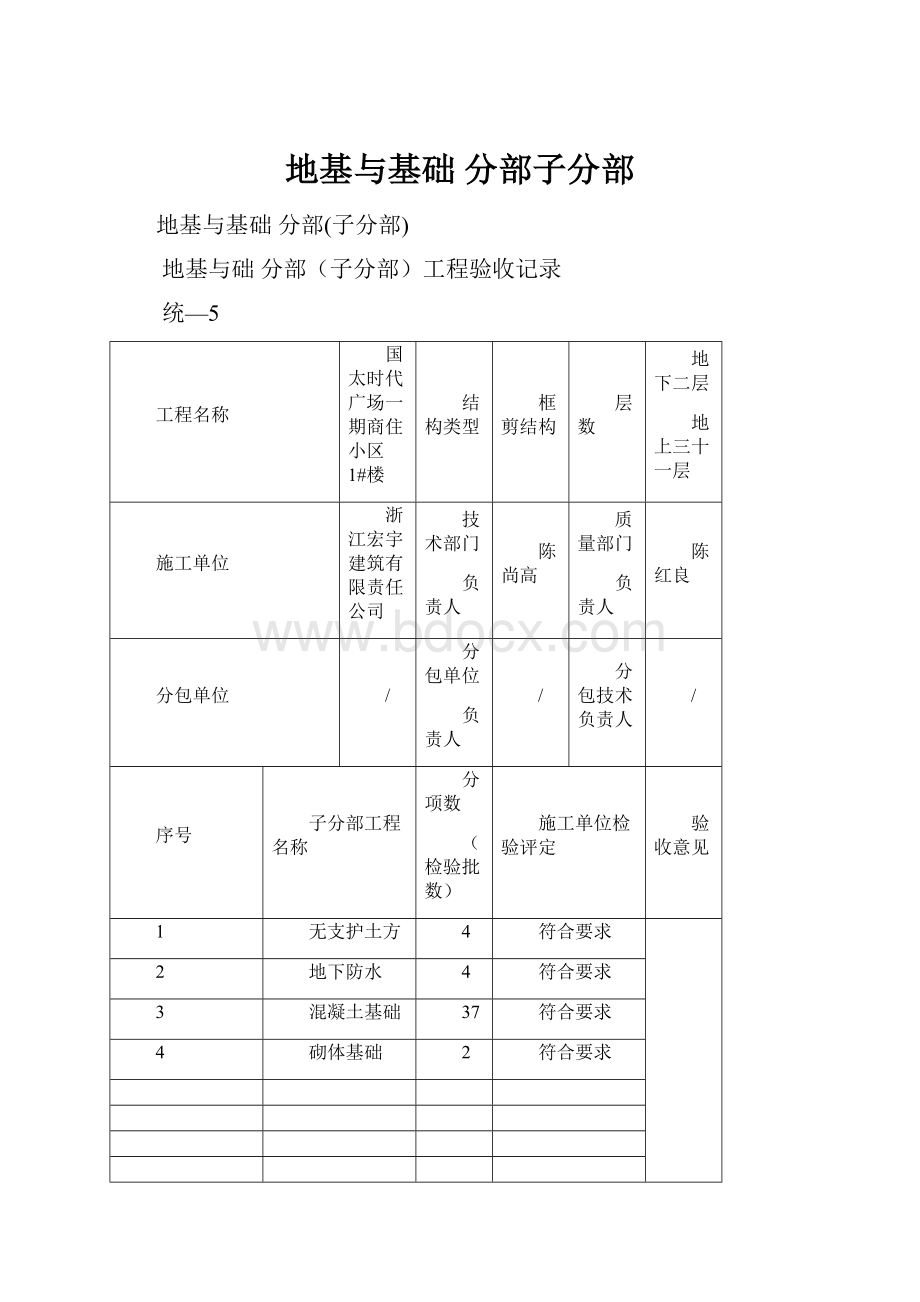 地基与基础 分部子分部.docx_第1页