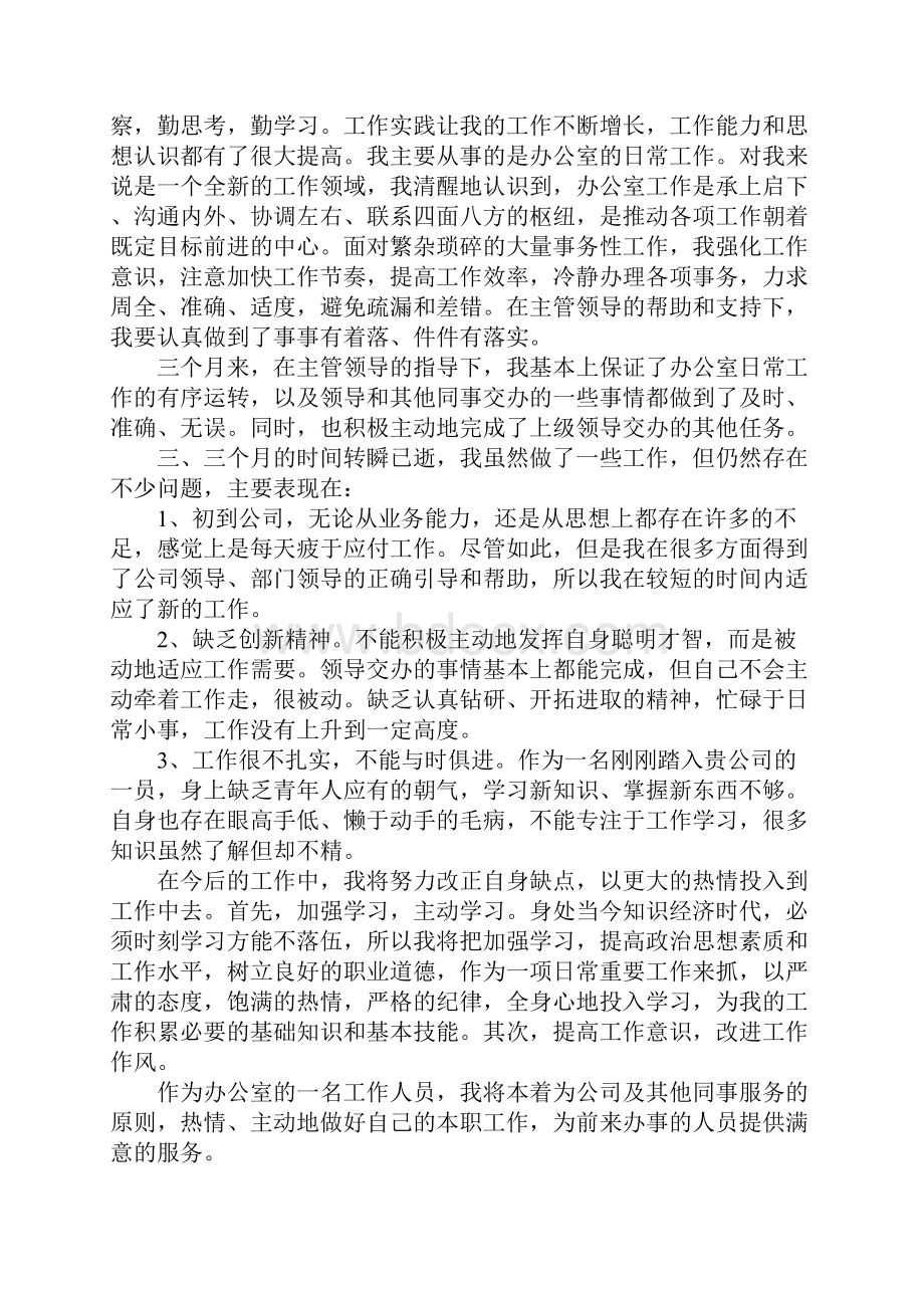 办公室内勤个人工作总结范文三篇文档格式.docx_第2页