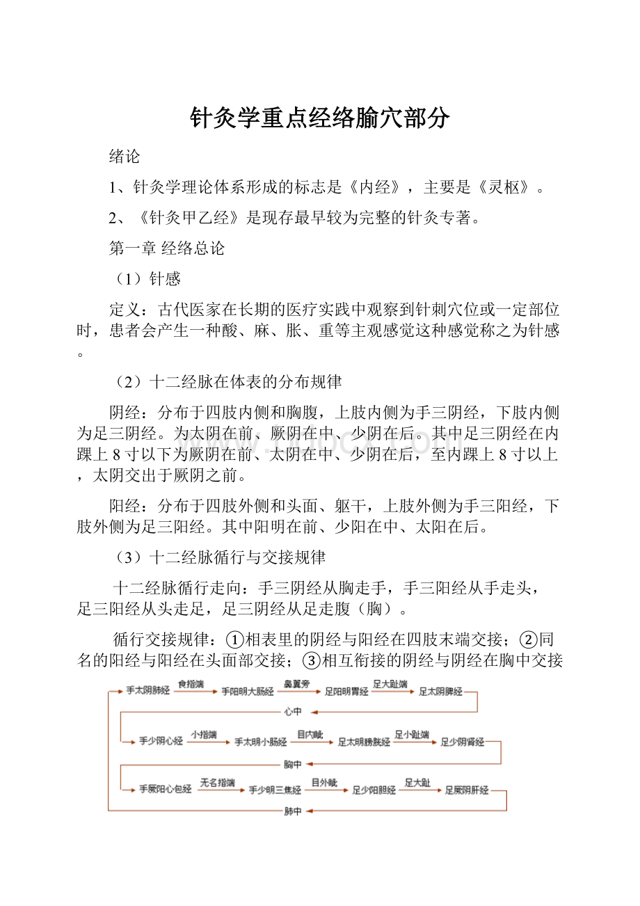 针灸学重点经络腧穴部分.docx_第1页