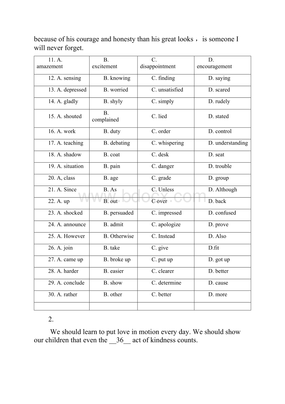 山东德州届高考英语一轮复习完形填空加强训练41Word文档下载推荐.docx_第2页