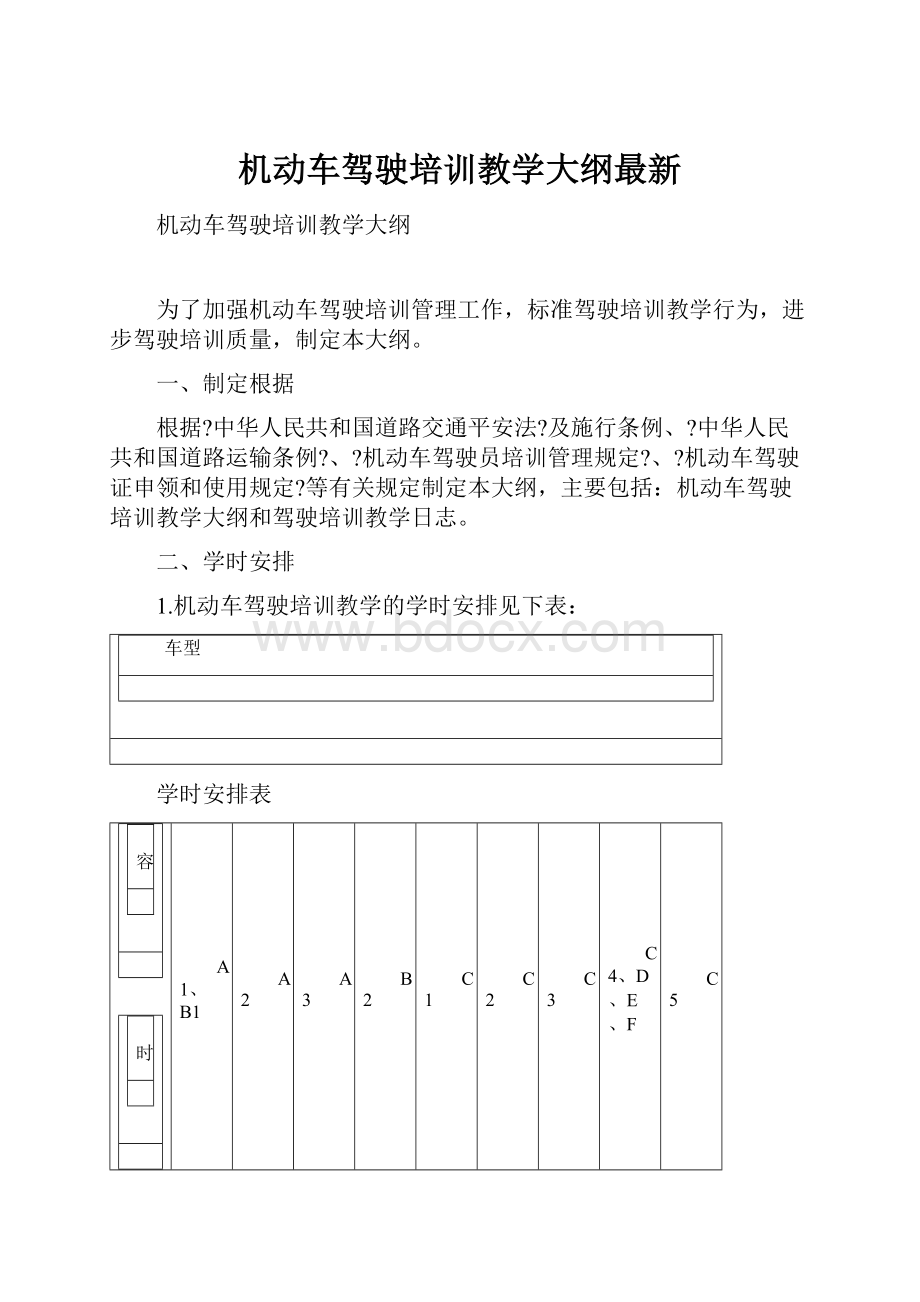 机动车驾驶培训教学大纲最新.docx_第1页