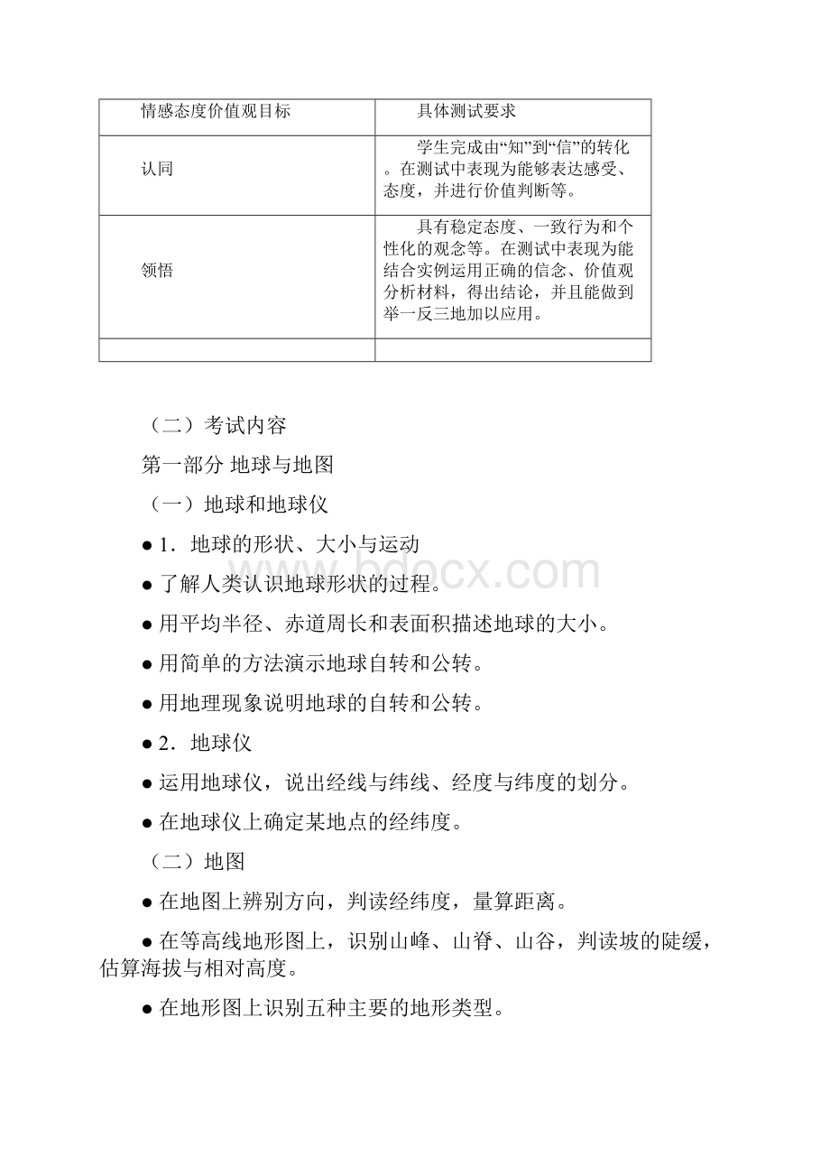 福建省初中学业考试地理考试大纲.docx_第3页