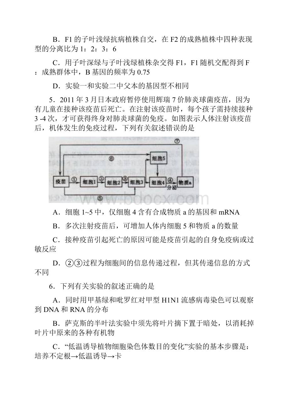 黄冈市高三年级份质量检测理综.docx_第3页