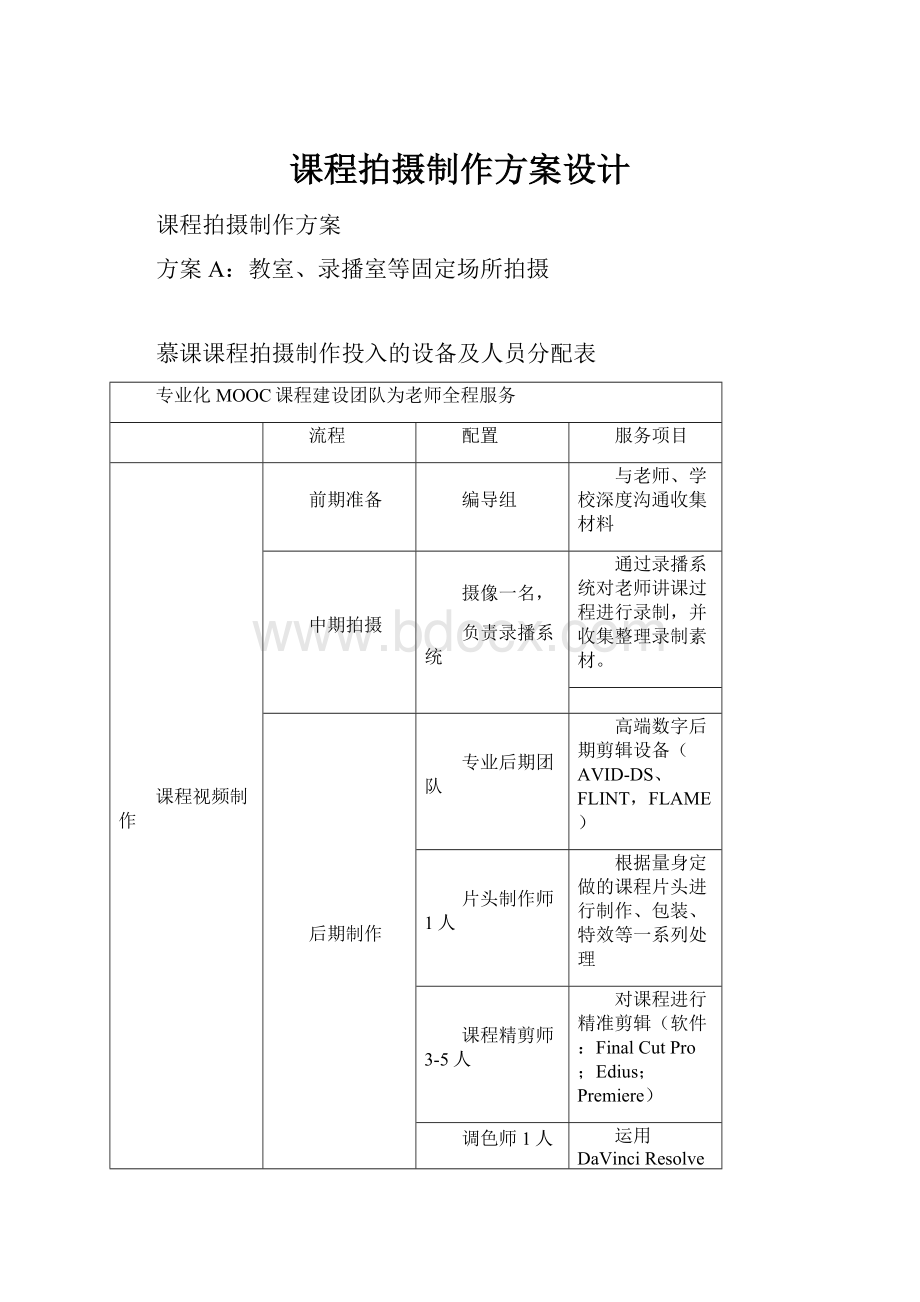 课程拍摄制作方案设计.docx_第1页