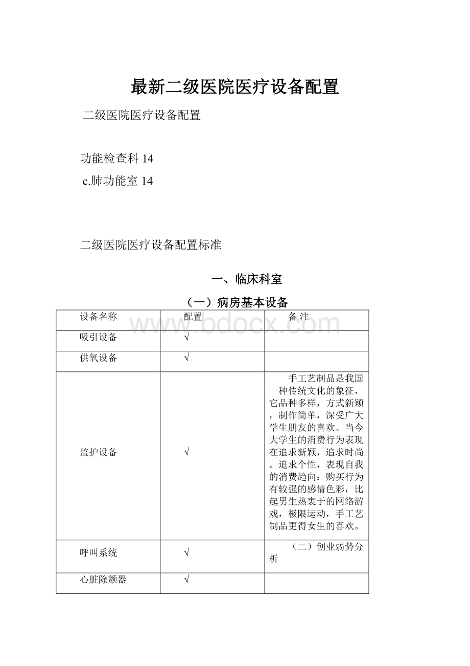 最新二级医院医疗设备配置.docx