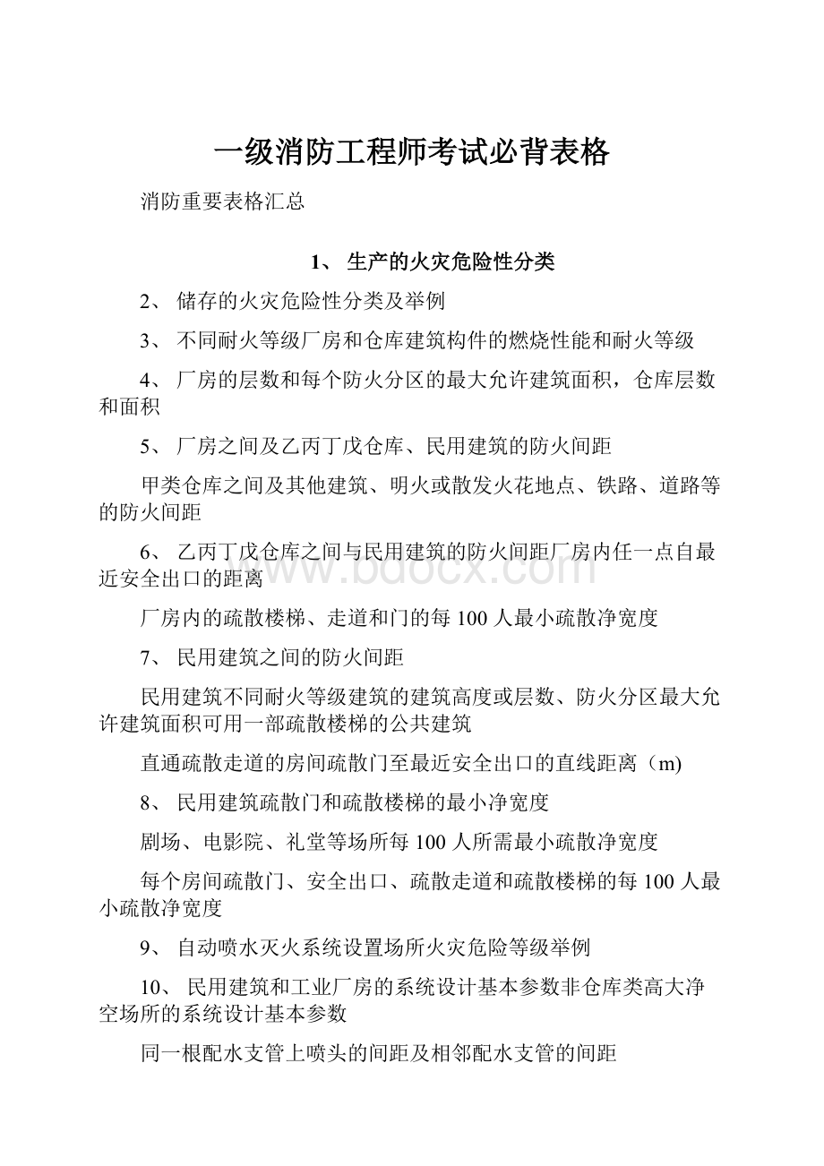 一级消防工程师考试必背表格.docx_第1页