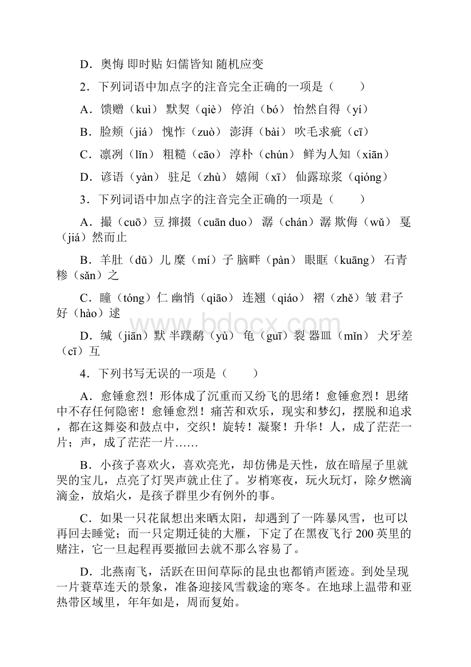 中考语文字词专项练习题.docx_第2页