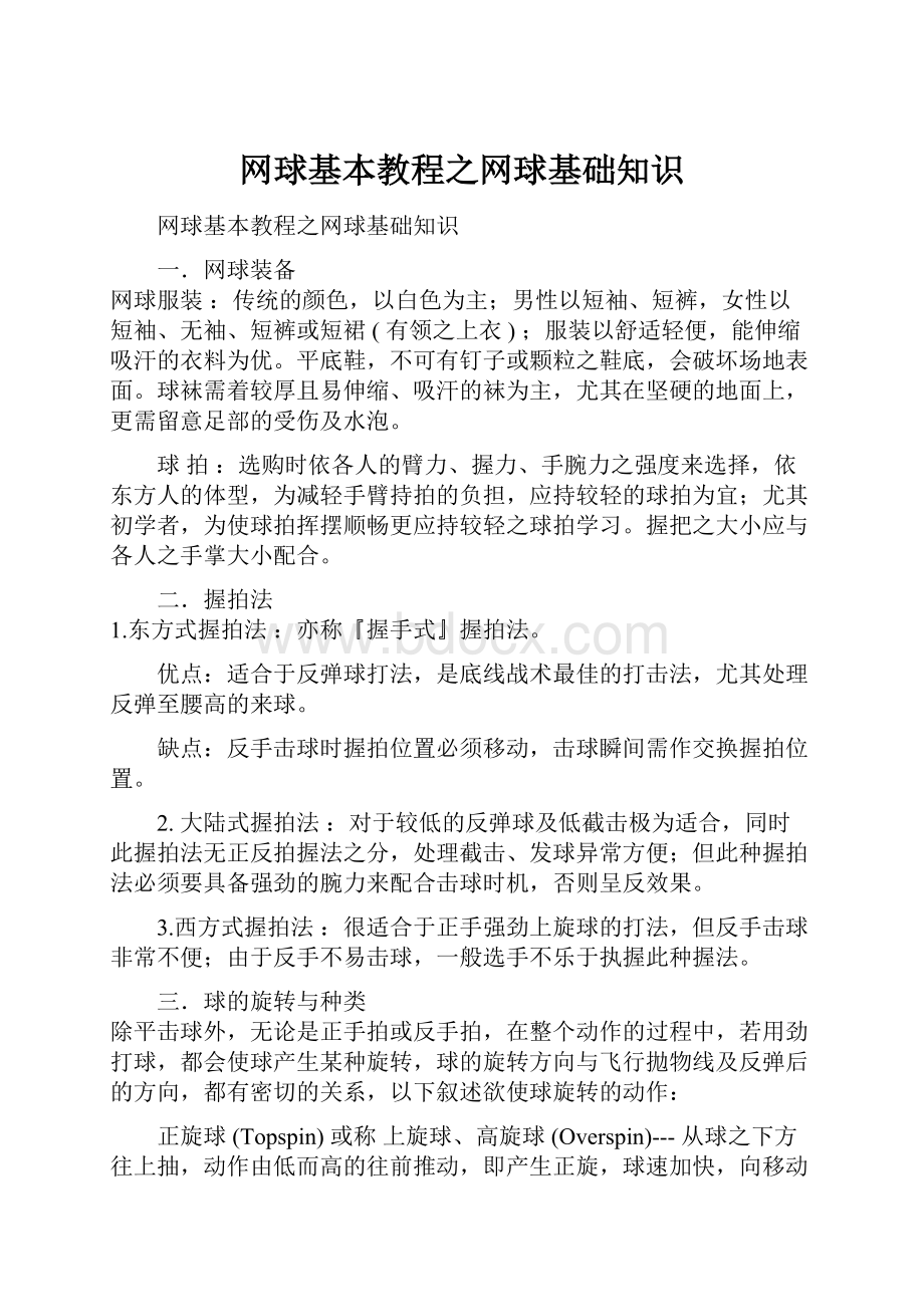 网球基本教程之网球基础知识.docx_第1页