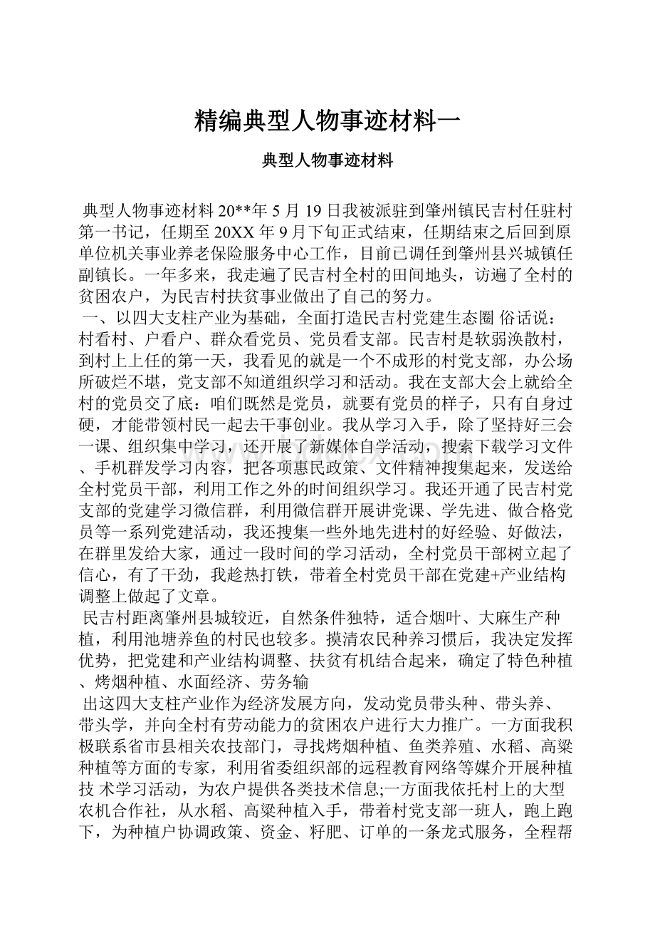 精编典型人物事迹材料一.docx