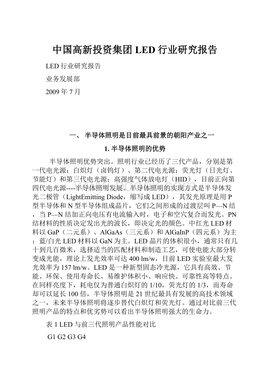 中国高新投资集团LED行业研究报告.docx