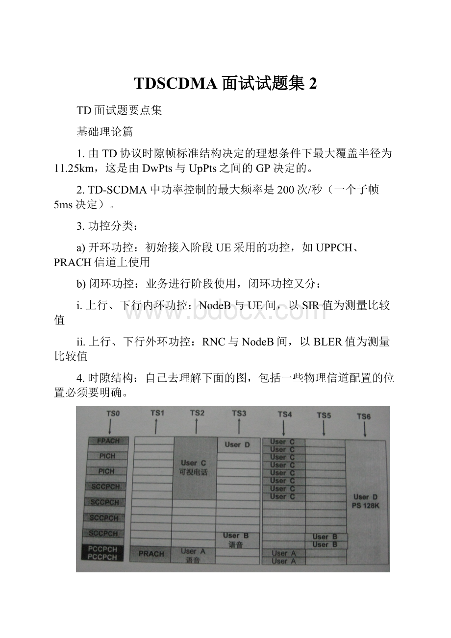 TDSCDMA面试试题集2Word文件下载.docx