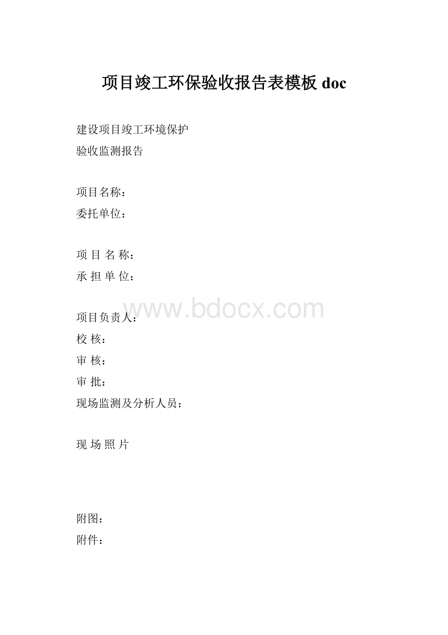 项目竣工环保验收报告表模板doc.docx_第1页