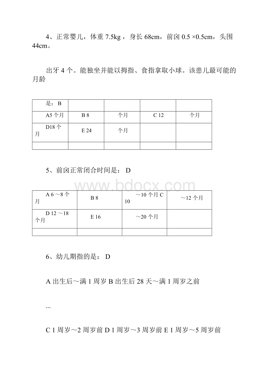 儿科考试试题库及答案.docx_第2页