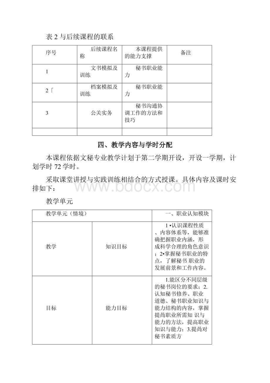 《秘书学及实务》课程标准.docx_第3页