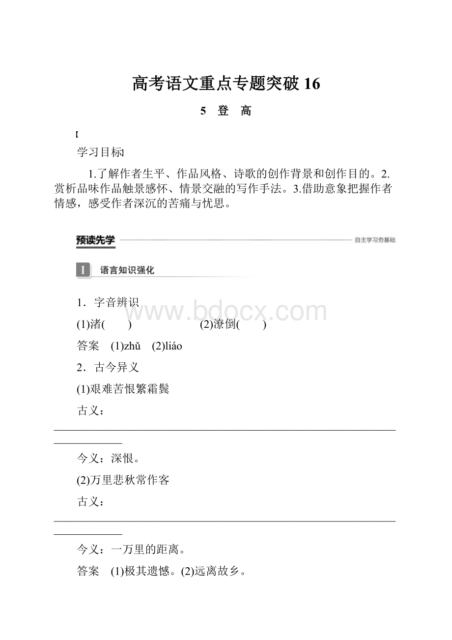 高考语文重点专题突破 16Word文档格式.docx