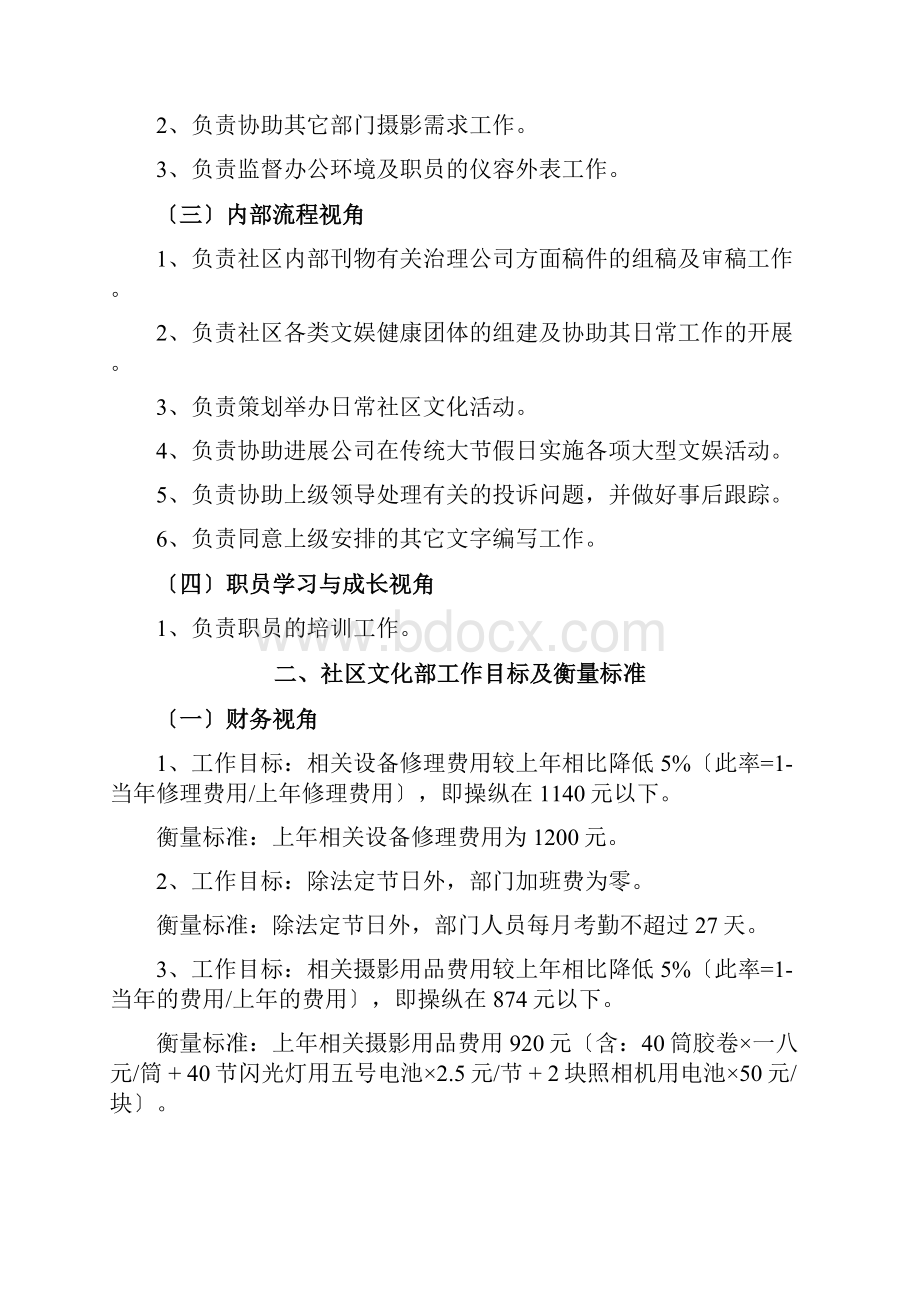 某物业社区文化部岗位职责Word文档格式.docx_第3页