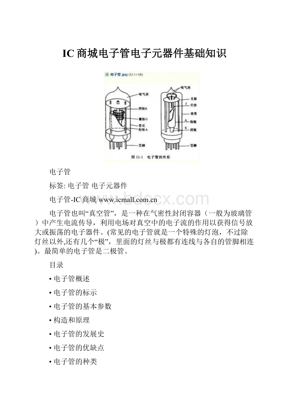 IC商城电子管电子元器件基础知识.docx_第1页