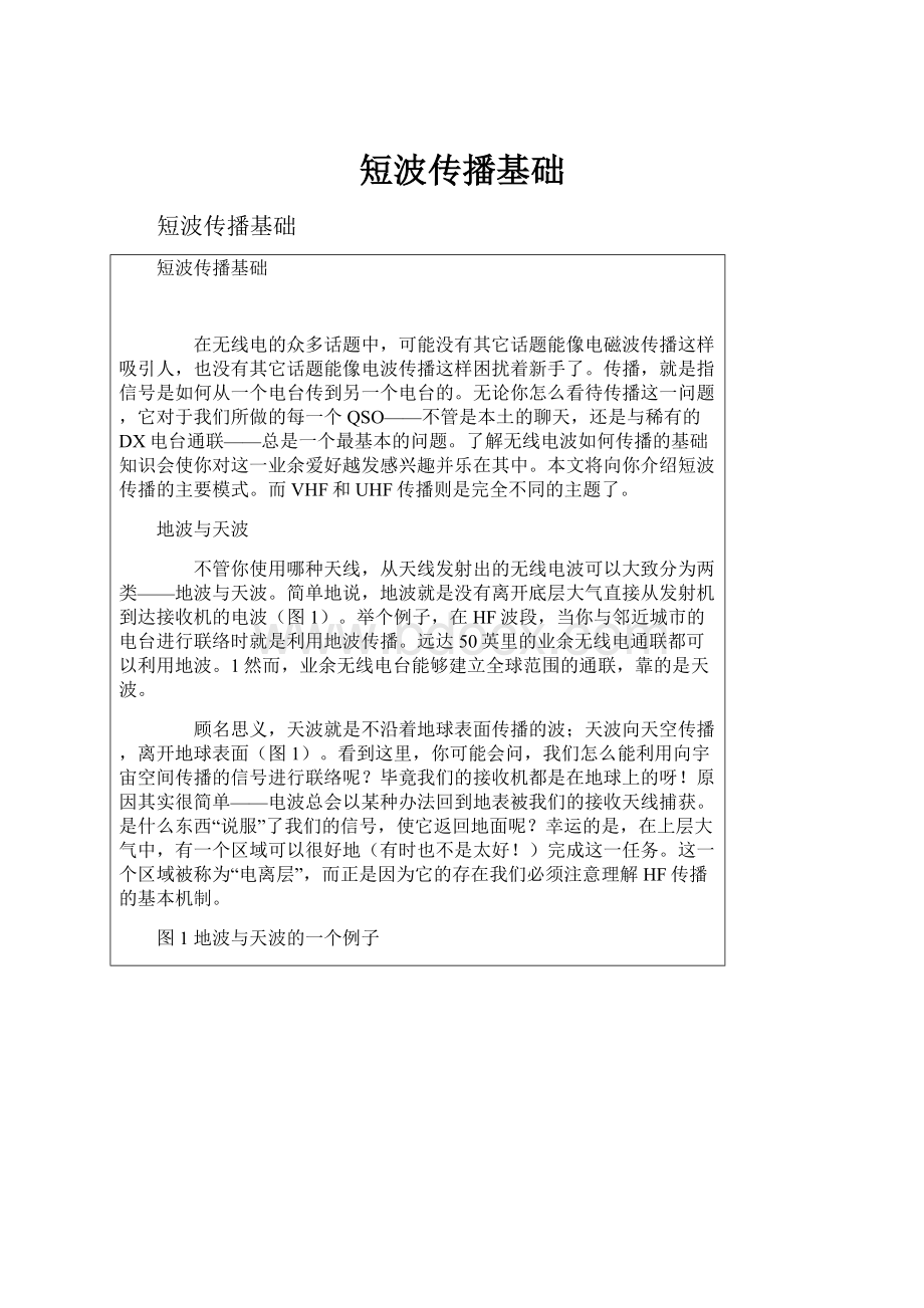 短波传播基础Word格式文档下载.docx_第1页