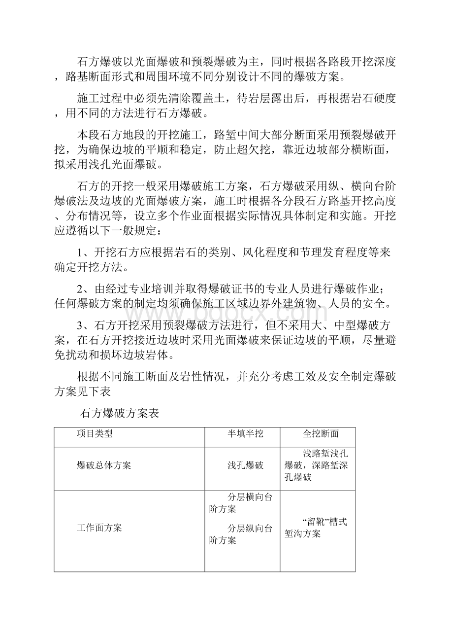 路基石方爆破施工方案文档格式.docx_第3页