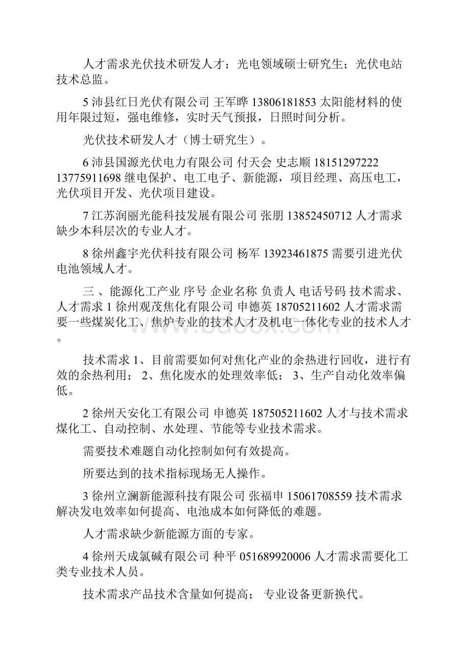 沛县企业人才与术需求征集汇总表doc.docx_第3页