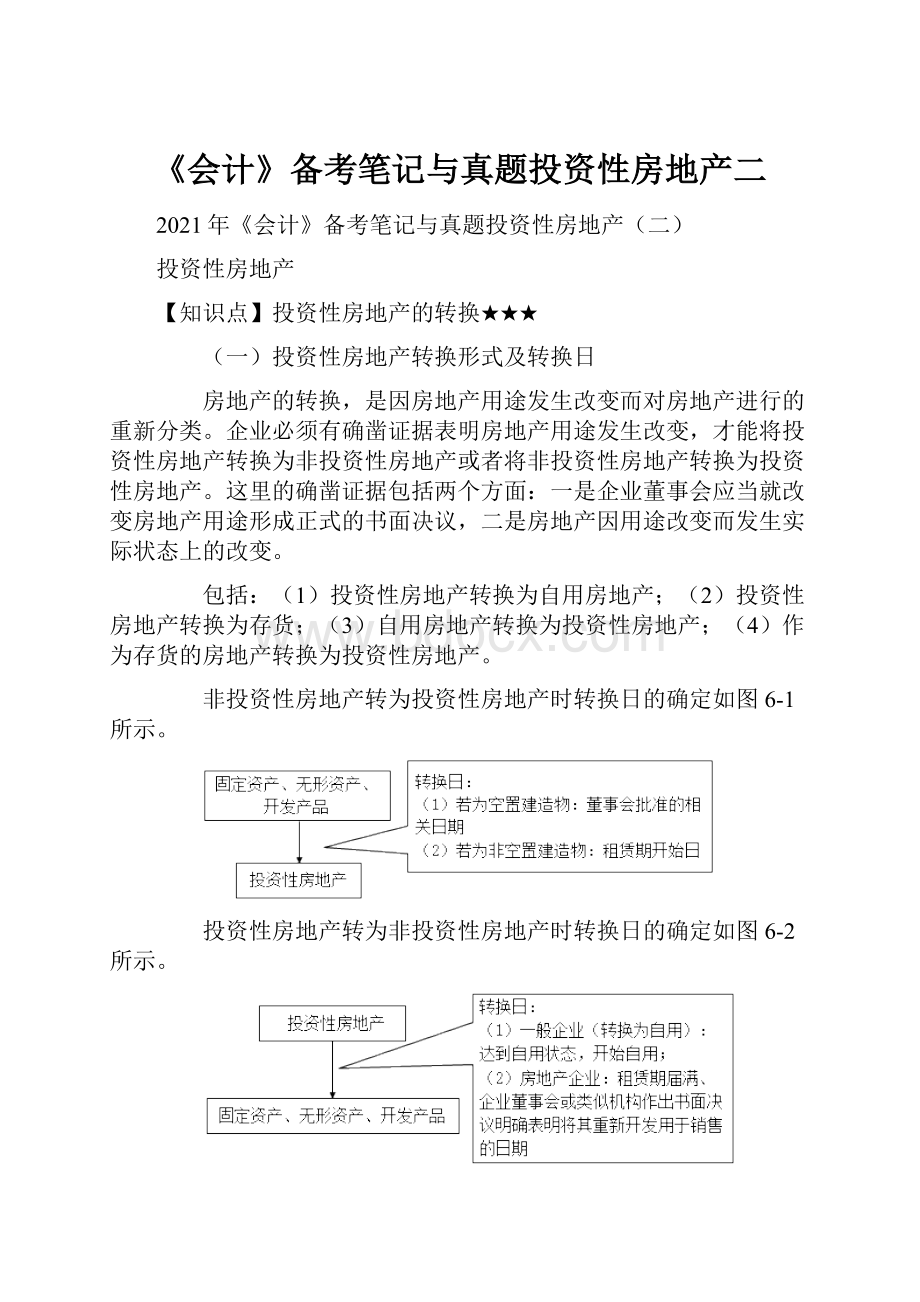 《会计》备考笔记与真题投资性房地产二.docx