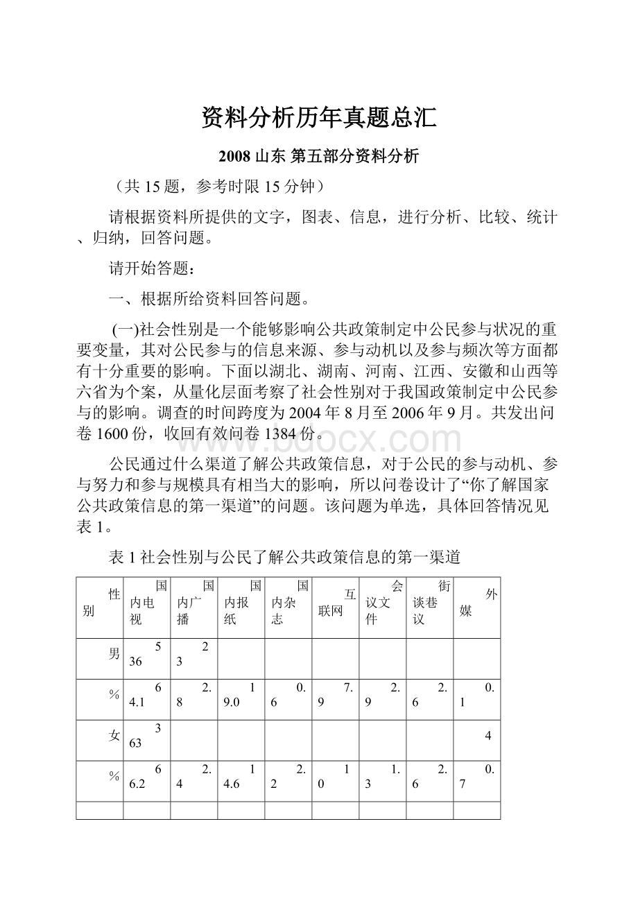 资料分析历年真题总汇.docx_第1页