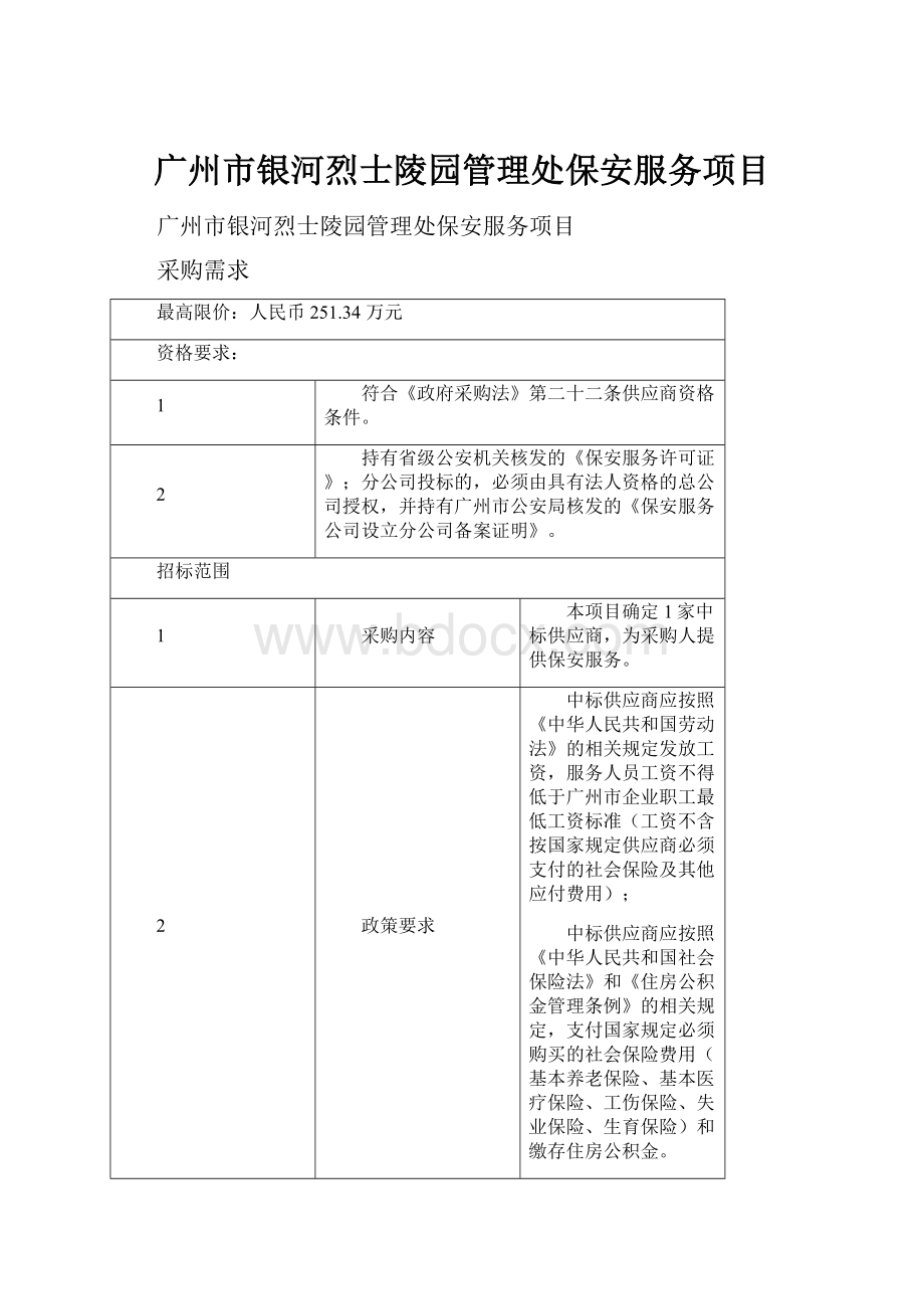 广州市银河烈士陵园管理处保安服务项目.docx_第1页