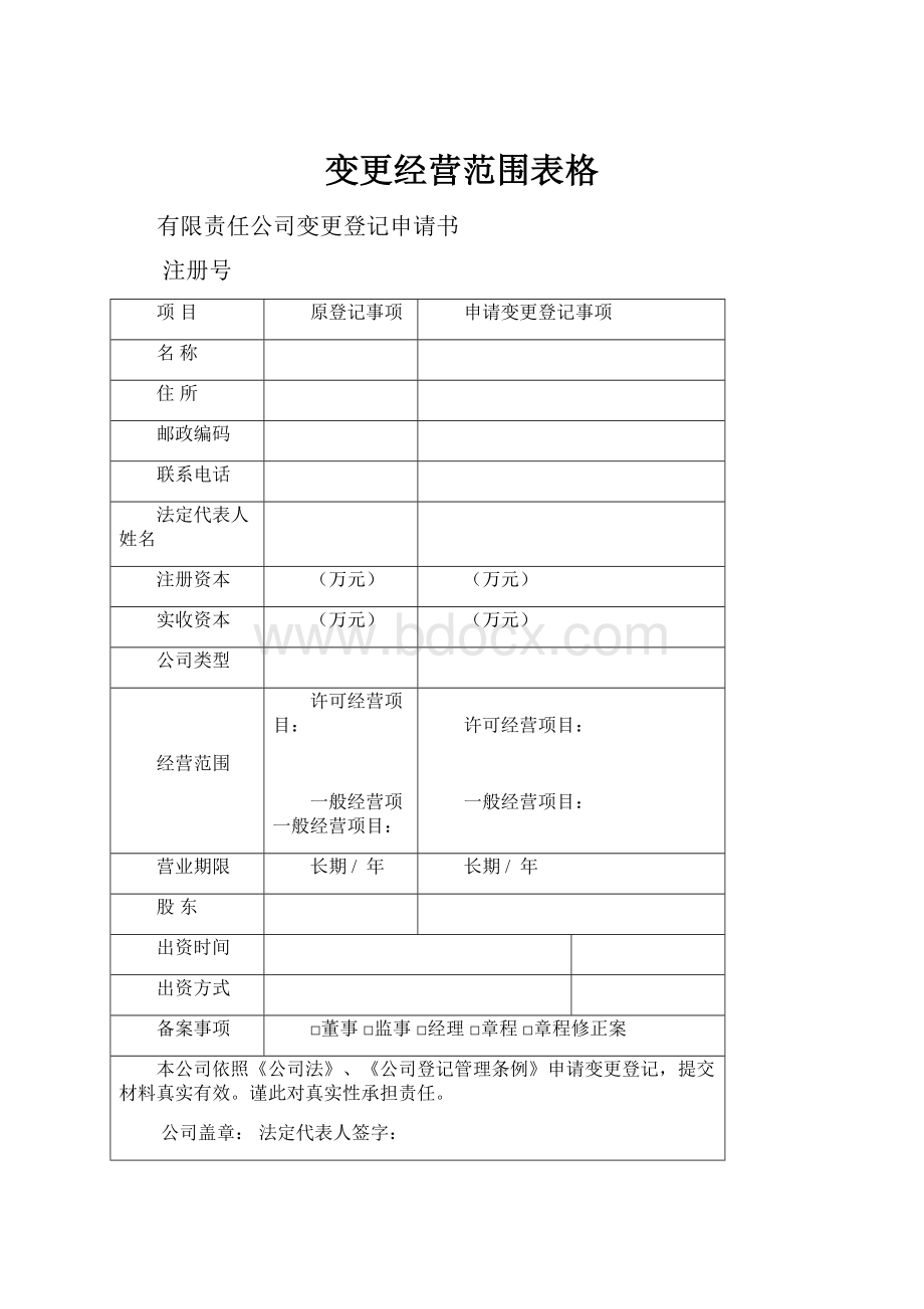 变更经营范围表格.docx_第1页