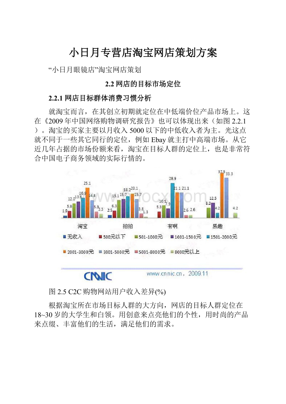 小日月专营店淘宝网店策划方案.docx